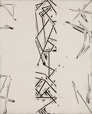 古典抽象主義・構造の原点　F15　カンヴァスに油彩　1990